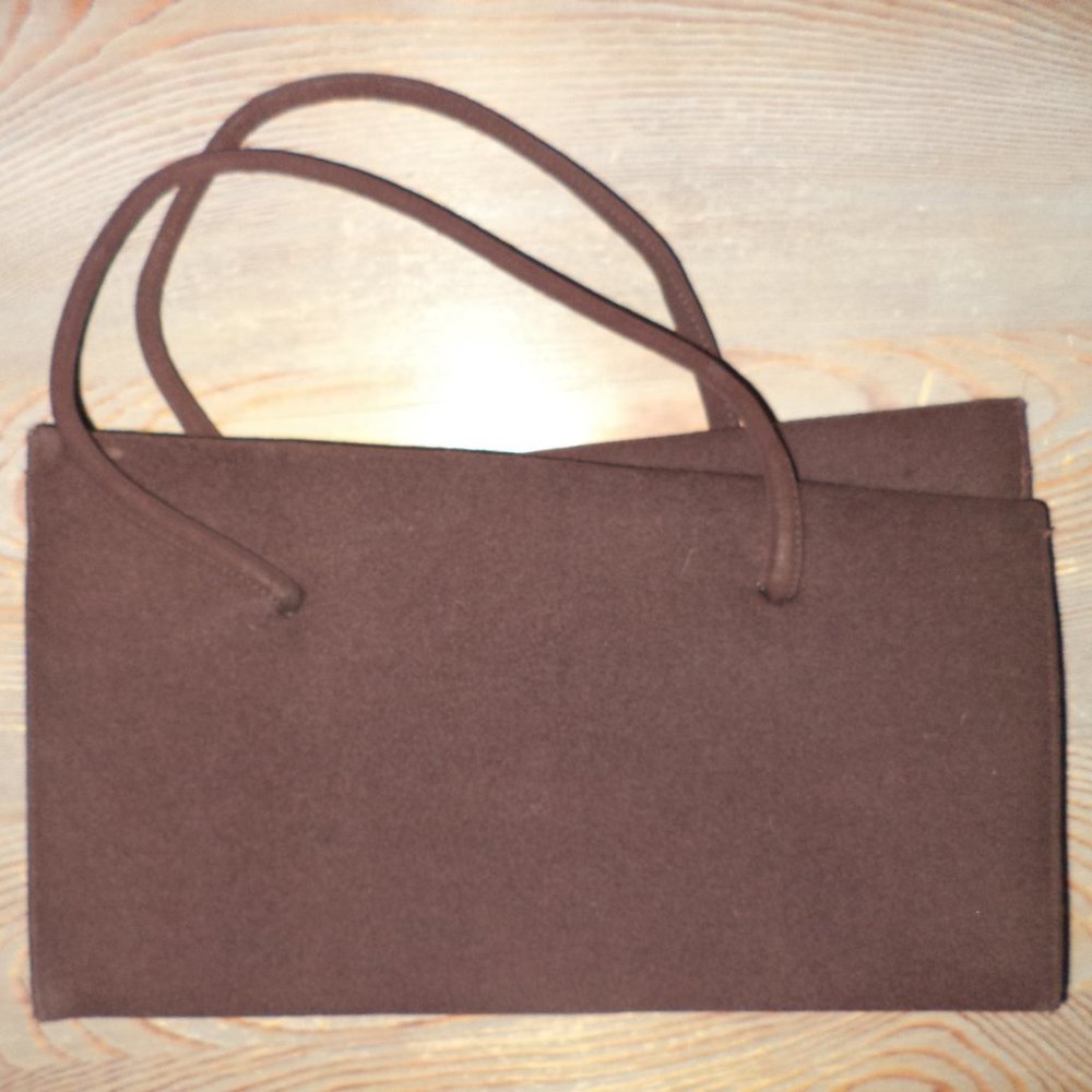 LENNOX vintage brown felt covered handbag